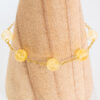 Bracelet 5 Citrines naturelles espacées sur chaîne