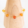 Bracelet 5 Cornalines naturelles espacées sur chaîne