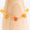 Bracelet 5 Cornalines naturelles espacées sur chaîne