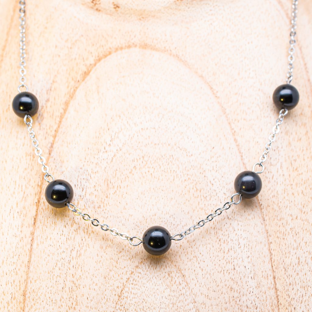 Collier Cassiopée en Obsidienne noire Lithosmose