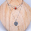 Collier double 1er Chakra Jaspe rouge et pendentif Chakra Racine Lithosmose