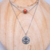 Collier double 1er Chakra Jaspe rouge et pendentif Chakra Racine Lithosmose