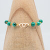 Bracelet Saint Valentin Malachites avec coeurs Lithosmose