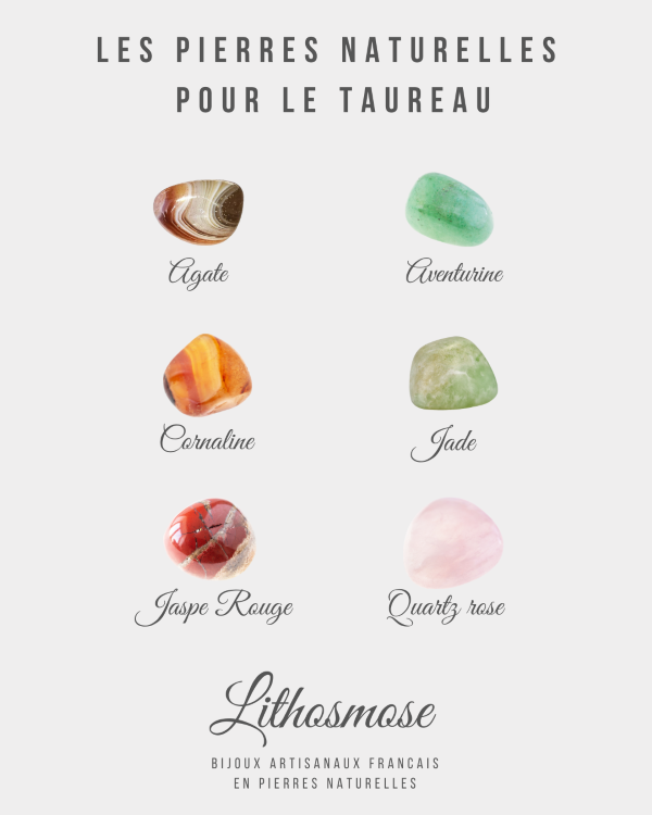 Sélection de pierres naturelles pour le signe du taureau