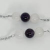 Bola de grossesse argenté en quartz rose et amethyste sur chaîne Acier inoxydable Lithosmose