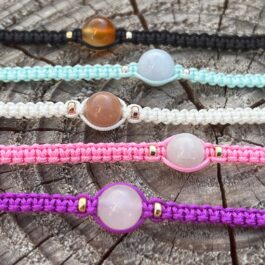 Bracelets tissés en pierres naturelles