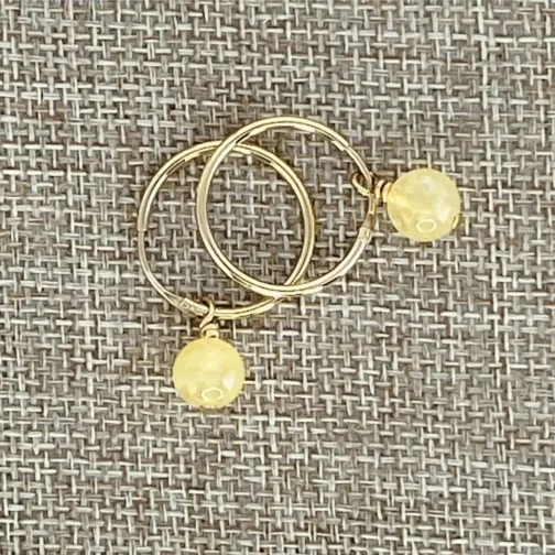 Créoles Plaque Or et Citrine - Lithosmose