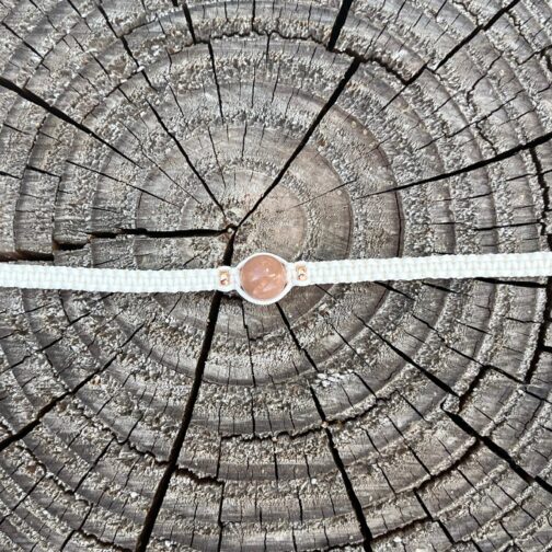 Bracelet estival pierres naturelles Lithosmose Pierre de Soleil et rose Gold filled