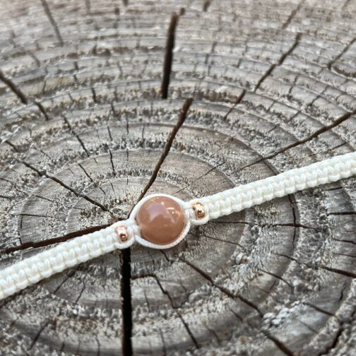 Bracelet estival pierres naturelles Lithosmose Pierre de Soleil et rose Gold filled