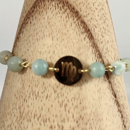 Bracelet astria pierres naturelles amazonite vierge lithosmose