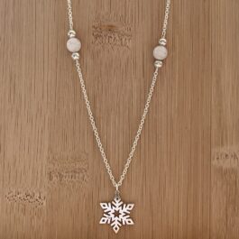 Collier Flocon<br> en Pierre de Lune