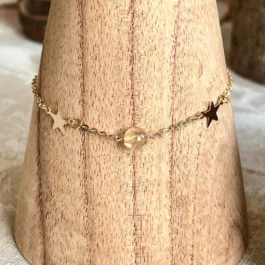 Bracelet Etoile et Citrine en Gold Filled