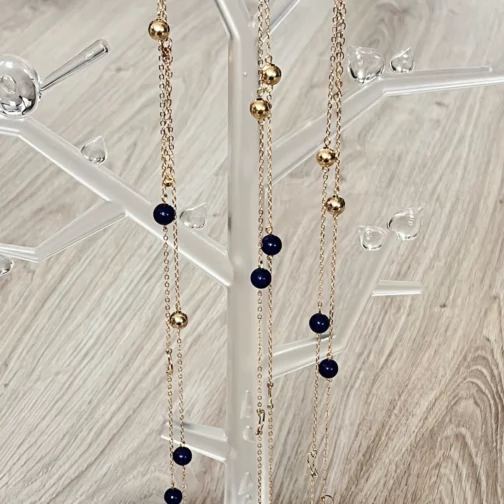 Collier long Lune et Lapis Lazuli