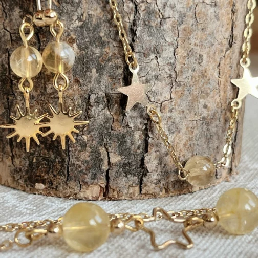 Collection etoile et citrine en gold filled