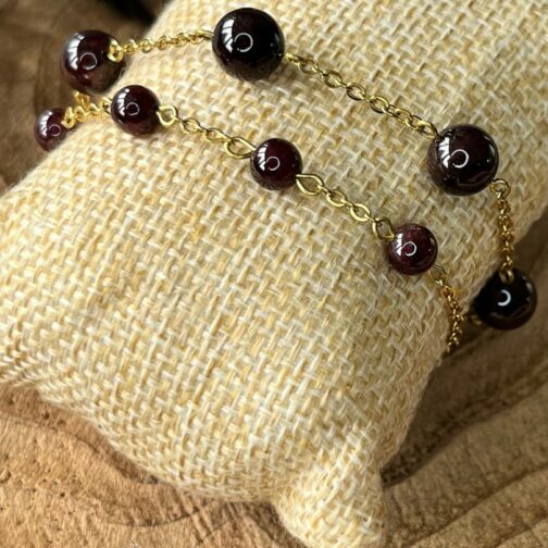 Bracelet Grenat rouge - Vitalité - Andromède et Cassiopée - Lithosmose
