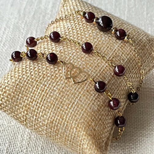 Bracelet Grenat rouge - Vitalité - collection Lithosmose